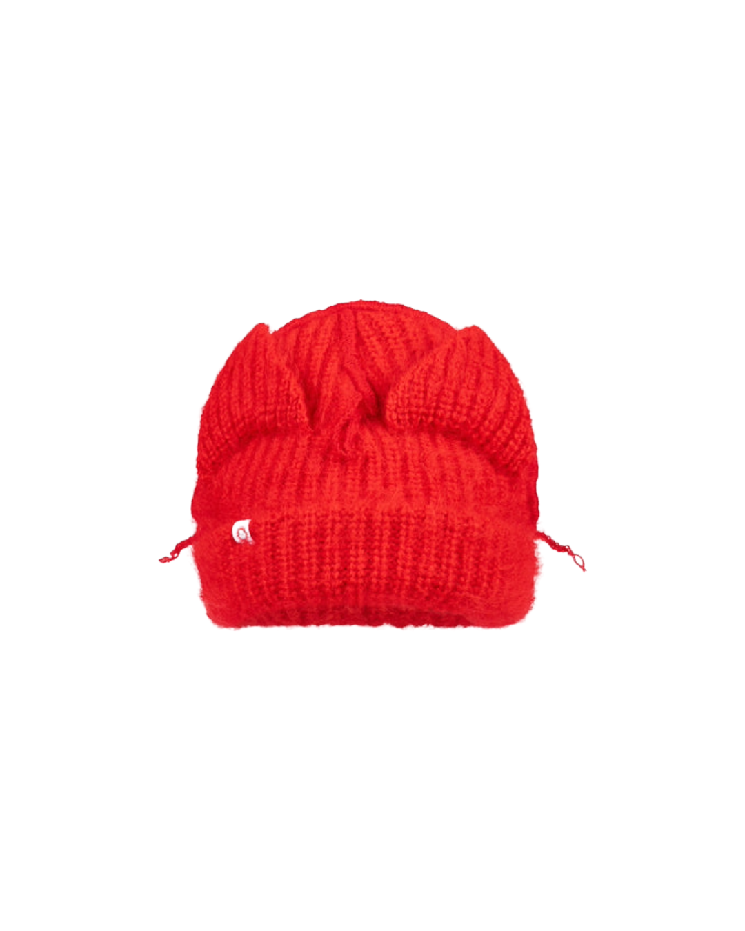 MOHAIR CHUNKY EARS BEANIE IN RED
