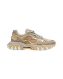 BALMAIN B-EAST TRAINER IN LEATHER, SUEDE AND MESH IN CREAM