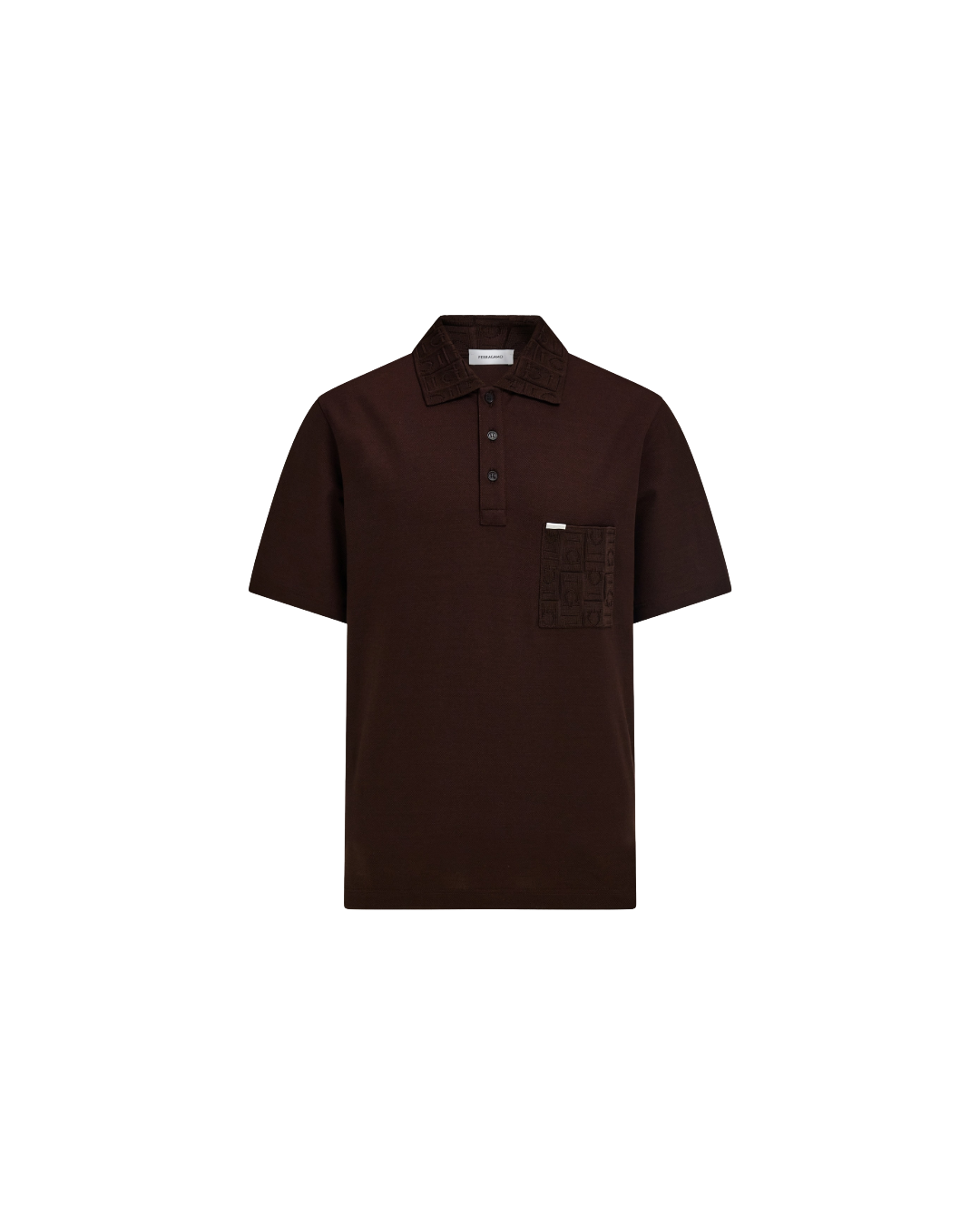 V-NECK POLO WITH JACQUARD POCKET DETAIL