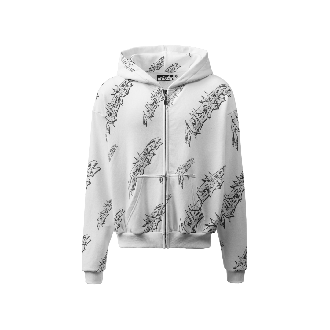 GRAFFITI ZIP-UP WHITE