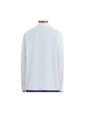 WHITE ORGANIC POPLIN ZIP SHIRT WITH HIDDEN LOGO
