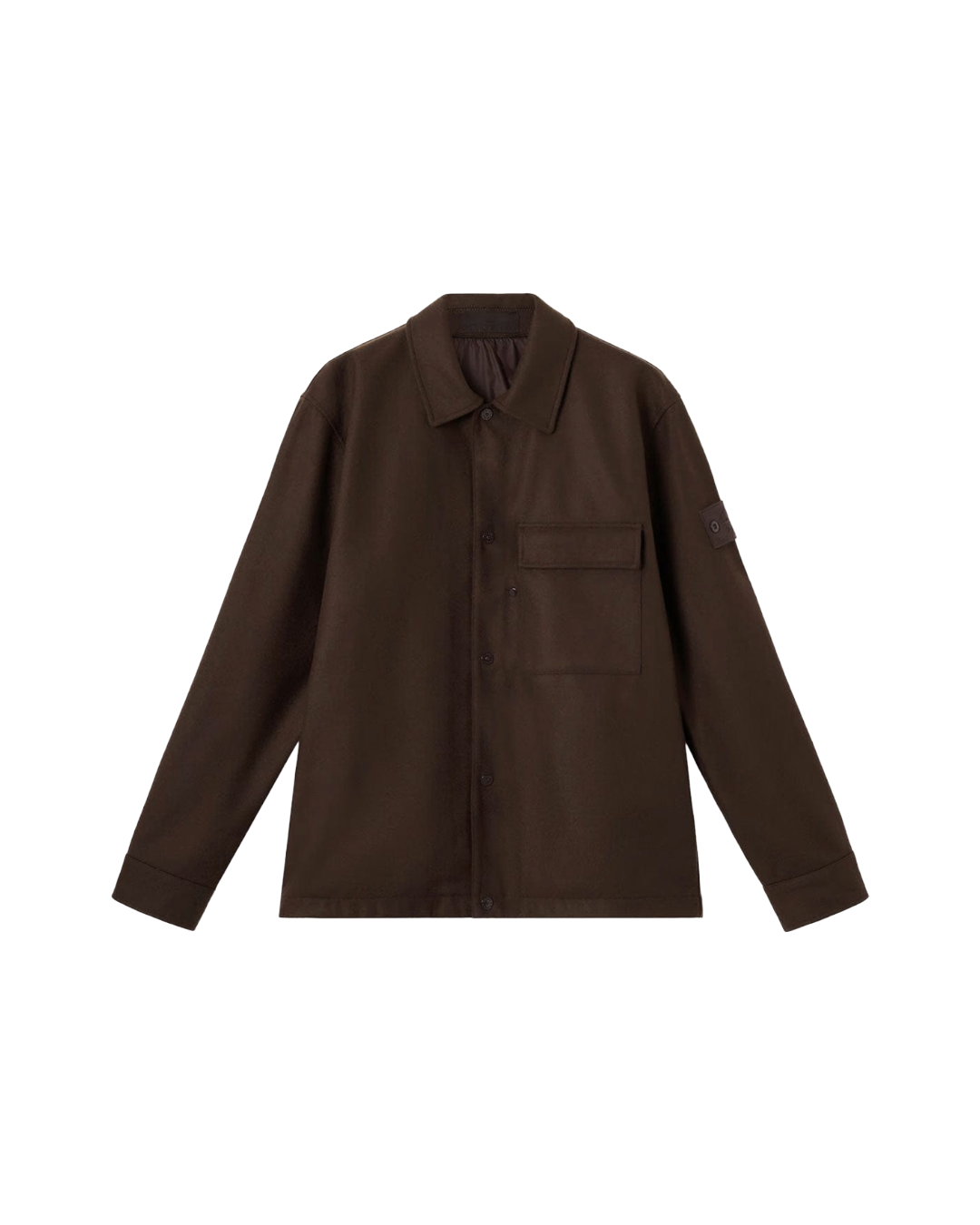 BROWN GHOST WOOL OVERSHIRT