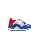 DOLCE & GABBANA KIDS MIXED MATERIAL COLOR BLOCK SNEAKERS BLUE/RED/WHITE