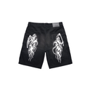 REAPER BAGGY MOTO DENIM SHORT -FAADED BLACK