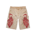 SERENITY VINTAGE CARHARTT DOUBLE KNEE SHORTS - TAN-CARDINAL