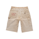 SERENITY VINTAGE CARHARTT DOUBLE KNEE SHORTS - TAN-CARDINAL
