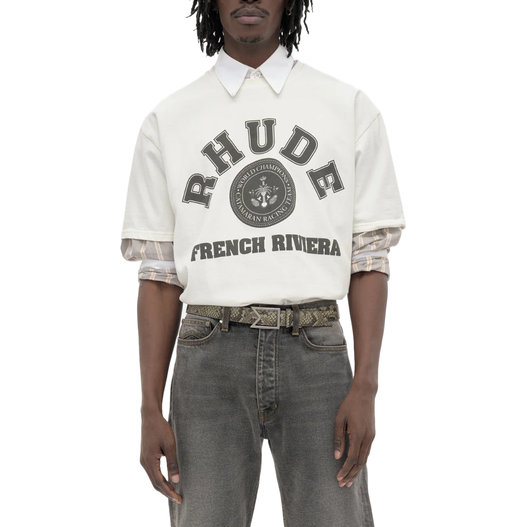 RHUDE FRENCH RIVIERA TEE WHITE