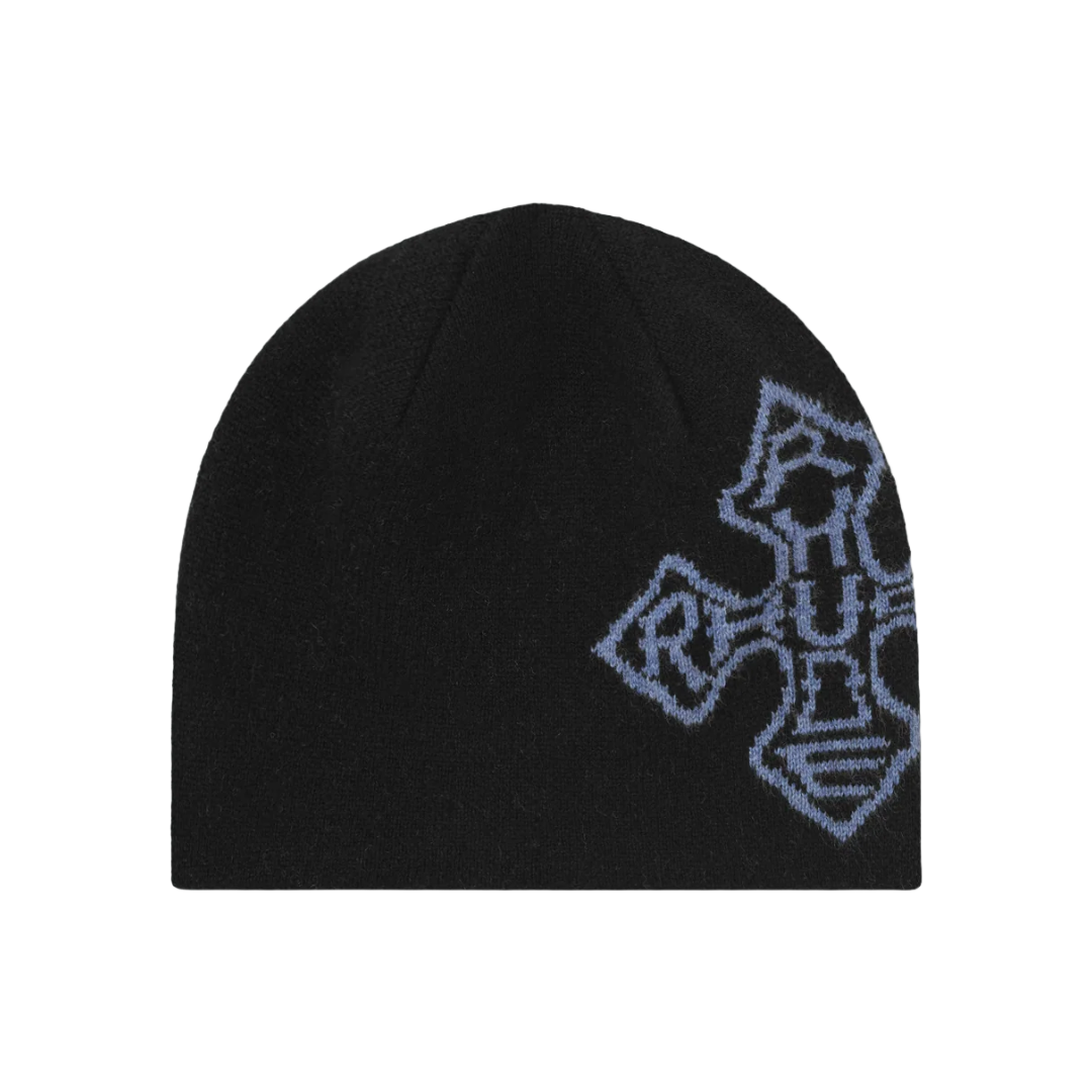 CROSS LOGO KNITTED BEANIE BLACK