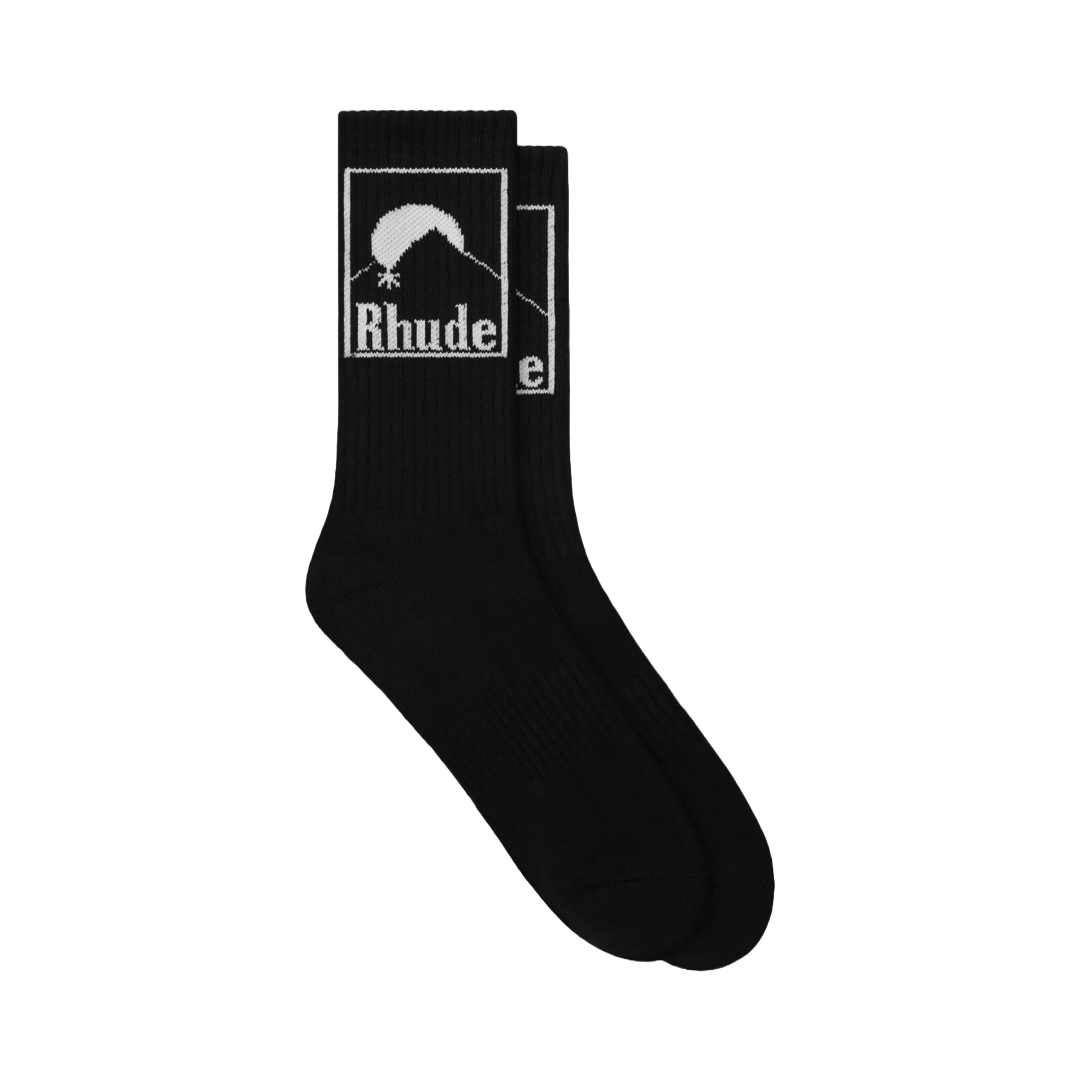 RHUDE MOONLIGHT BADGE SOCK BLACK