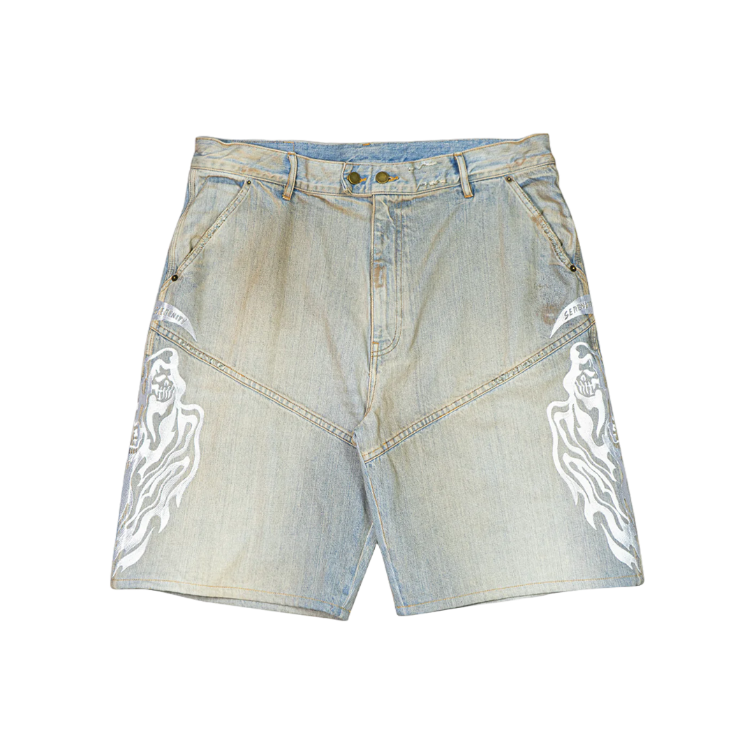 BAGGY MOTO JEAN SHORTS