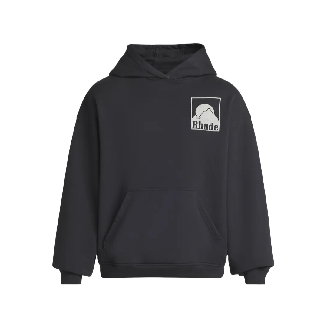 RHUDE MOONLIGHT BADGE HOODIE BLACK