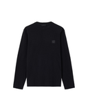 BLACK SLIM-FIT LONG-SLEEVE T-SHIRT WITH TONAL COMPASS PATCH