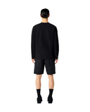 BLACK SLIM-FIT LONG-SLEEVE T-SHIRT WITH TONAL COMPASS PATCH