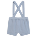 DOLCE & GABBANA KIDS BEAR OVERALL SHORTS BLUE