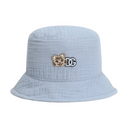 DOLCE & GABBANA KIDS EMBROIDERED BUCKET HAT BLUE