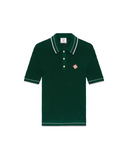 GREEN CROCHET SHORT SLEEVE POLO SHIRT