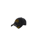 MARTINE ROSE CUT PEAK CAP WASHED BLACK