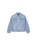 M0027 EMBELLISHED TRUCKER SUPER LIGHT INDIGO JACKET