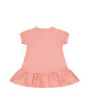 DOLCE & GABBANA KIDS LOGO EMBROIDERED RUFFLED DRESS PINK