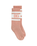 DOLCE & GABBANA KIDS LOGO SOCKS DARK ROSE