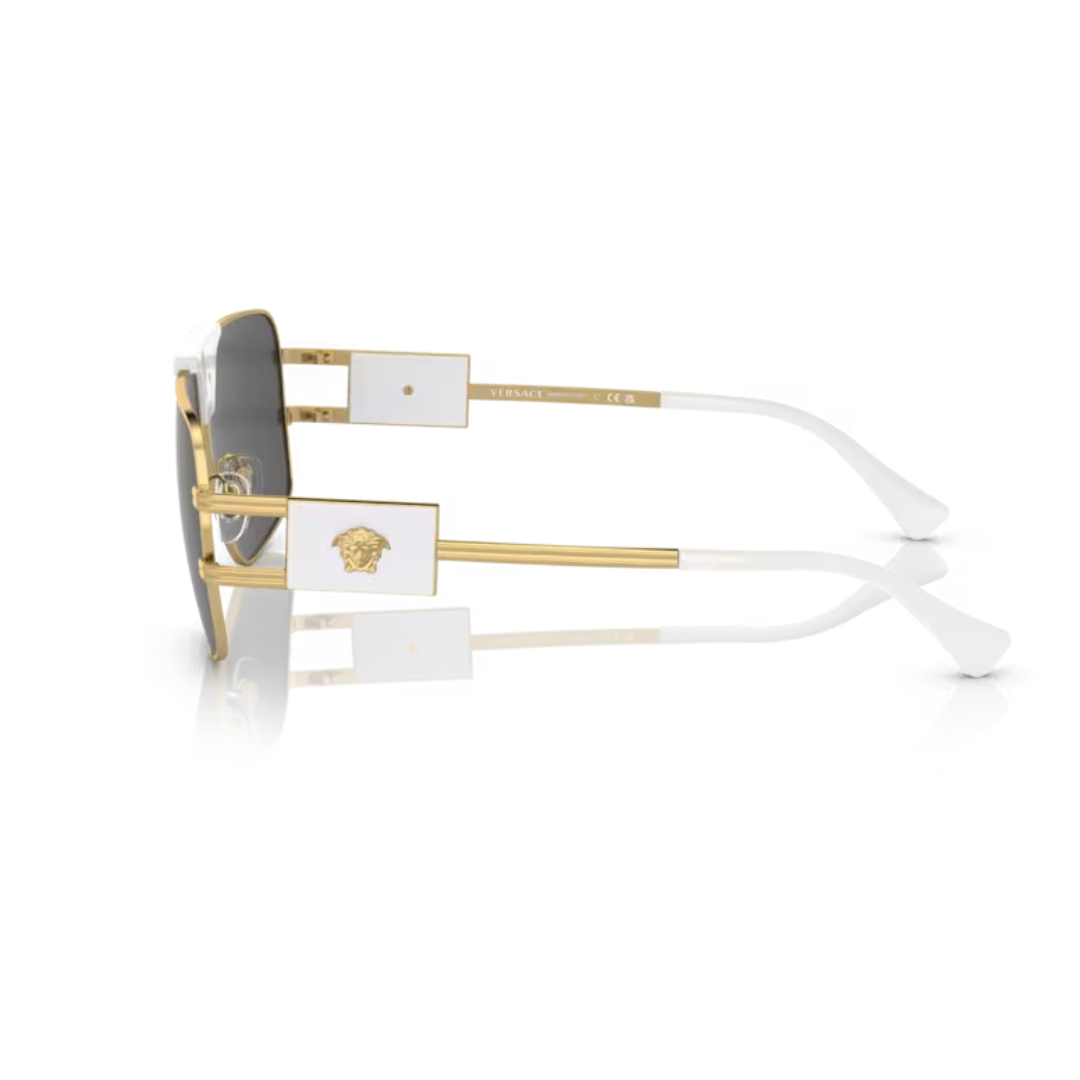 VERSACE AVIATOR SUNGLASSES WHITE/GOLD