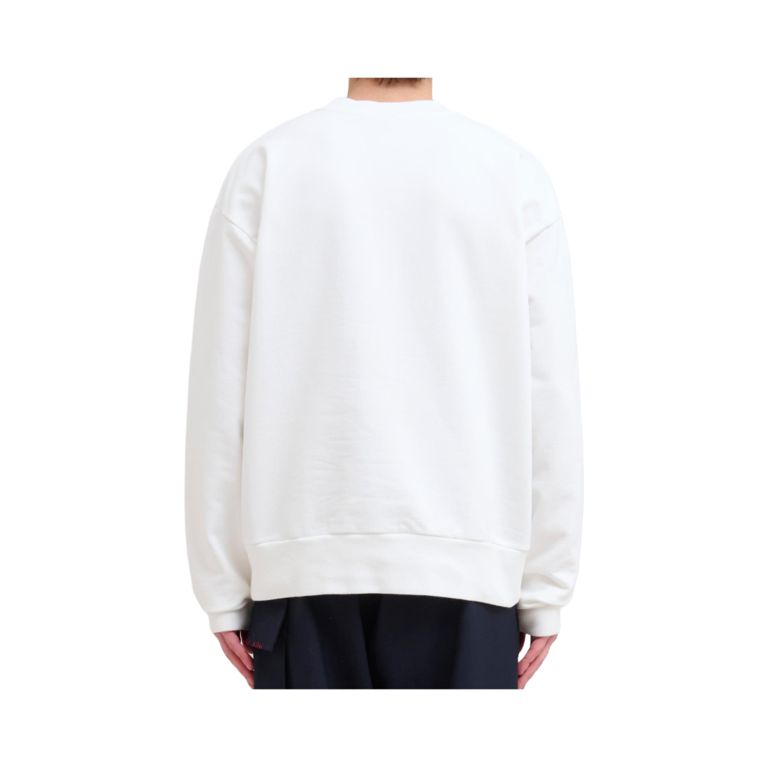 MARNI WRIKLED ORGANIC SWEATSHIRT NATURAL WHITE