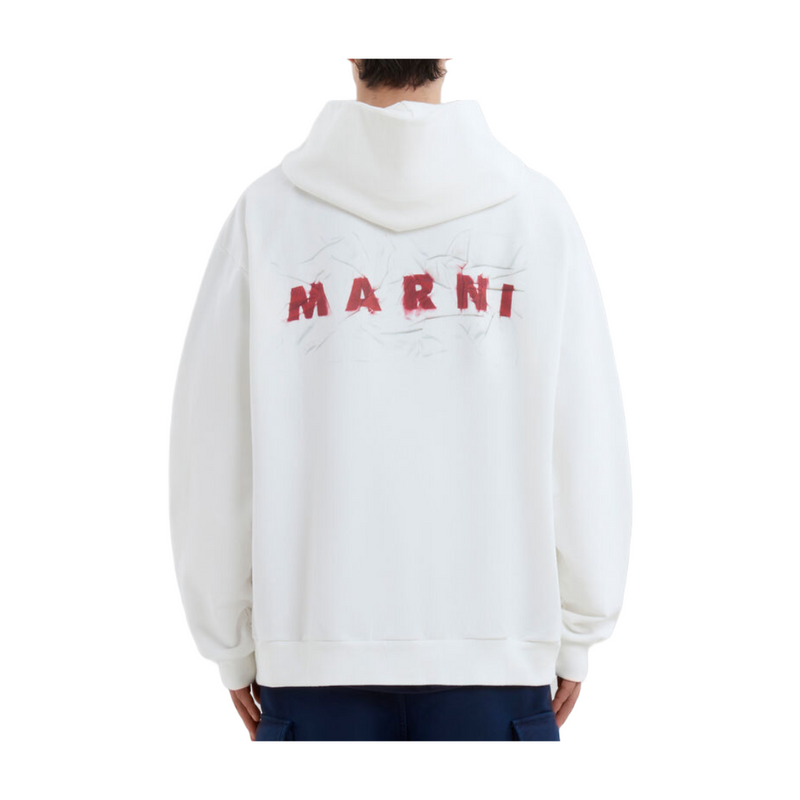 MARNI WRIKLED MARNI ORGANIC SWEATSHIRT NATURAL WHITE