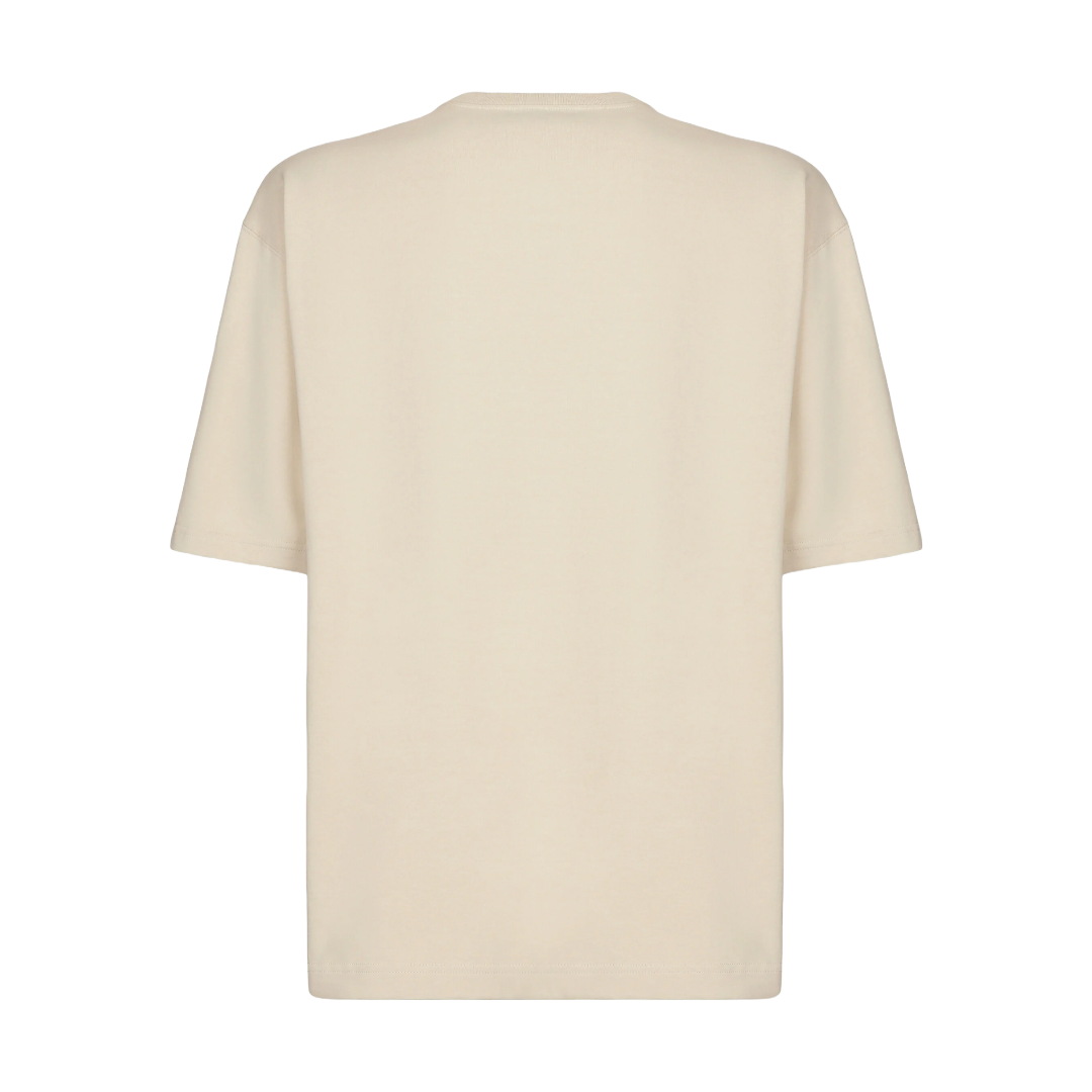 COTTON T-SHIRT WITH DOLCE&GABBANA LOGO BEIGE