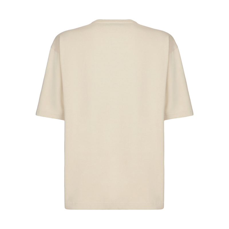 COTTON T-SHIRT WITH DOLCE&GABBANA LOGO BEIGE