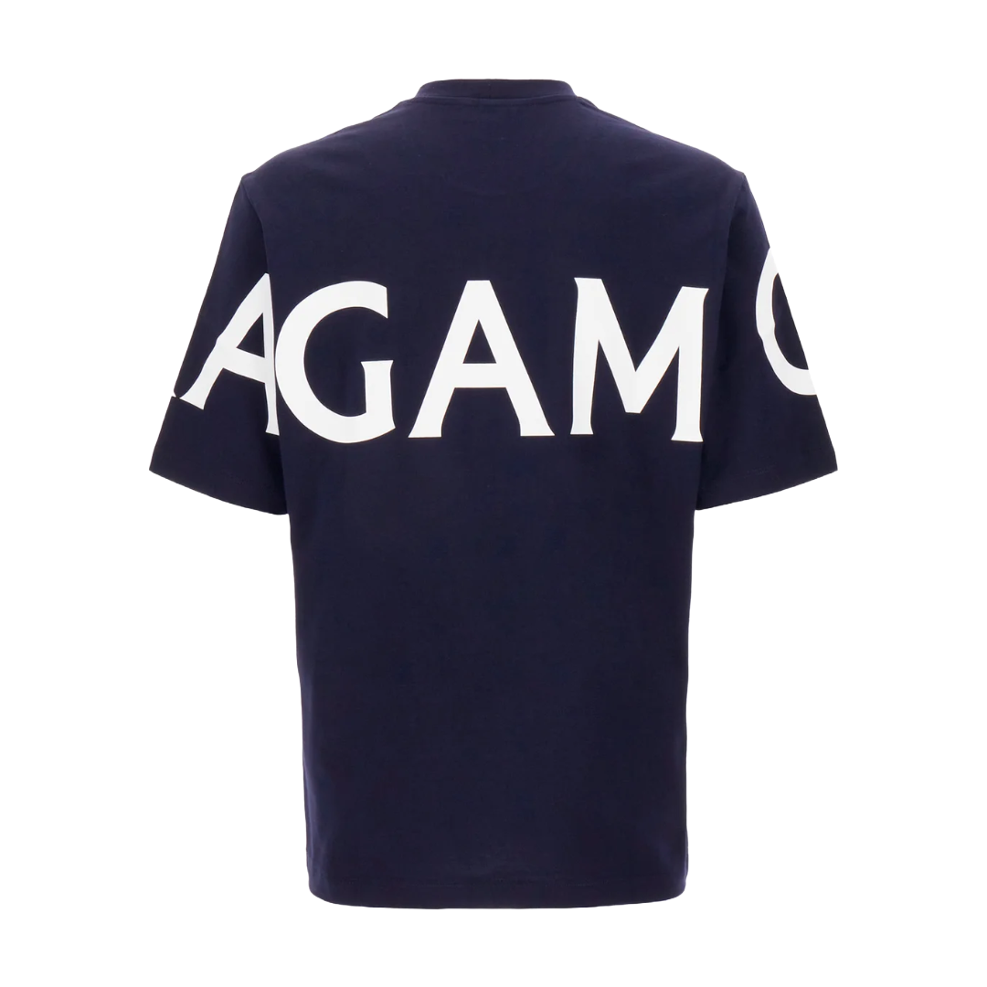 SHORT SLEEVED T-SHIRT WITH GRAPHIC LOGO NAVY/WHITE