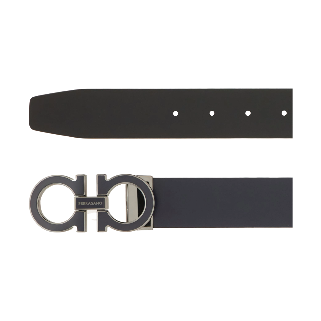 REVERSIBLE AND ADJUSTABLE GANCINI BELT MIDNIGHT BLUE BLACK