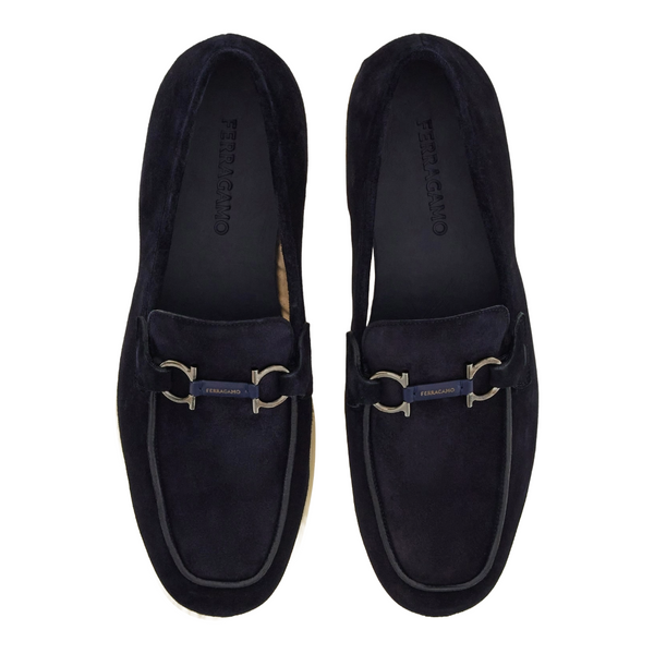 CASUAL LOAFER WITH GANCINI ORNAMENT MIDNIGHT BLUE