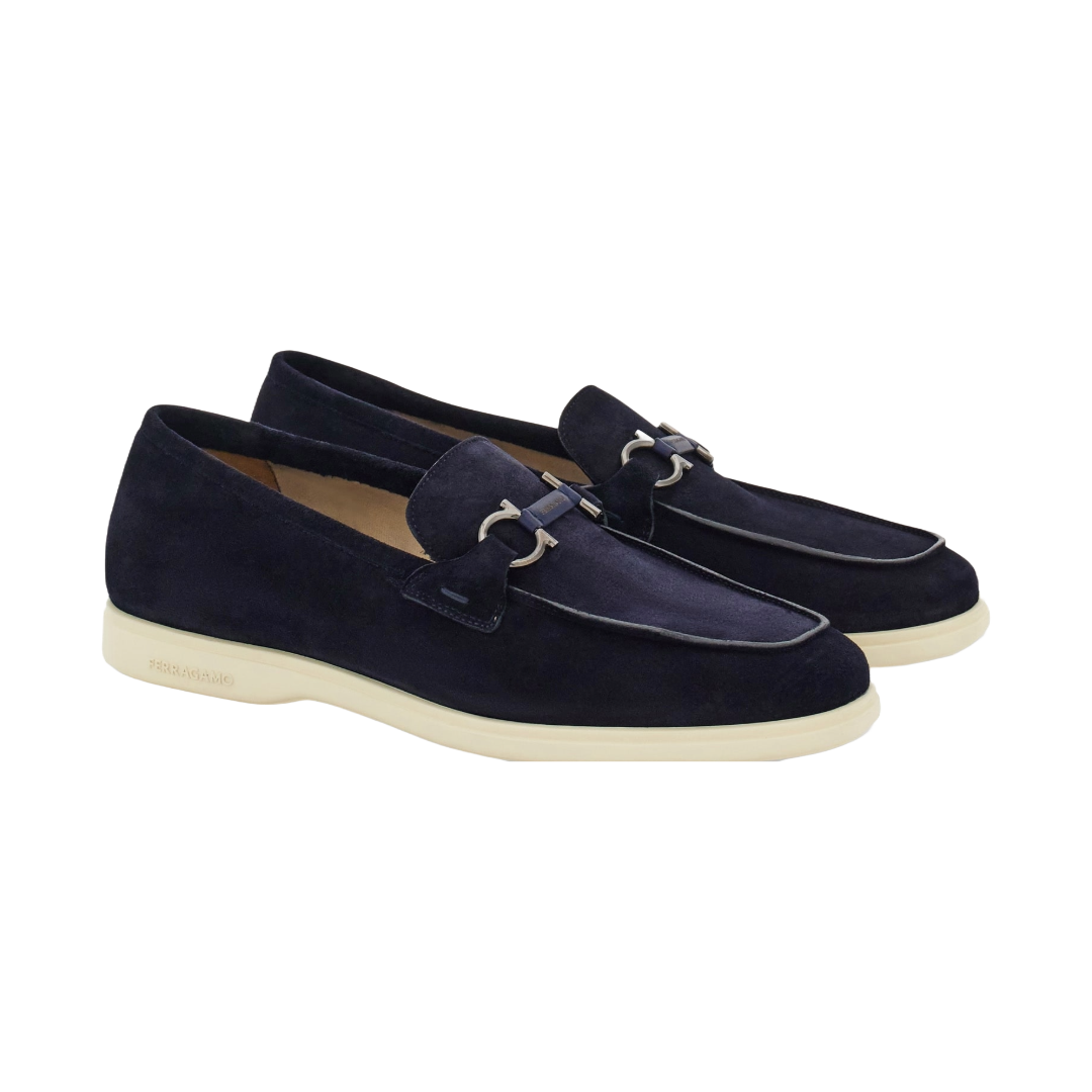 CASUAL LOAFER WITH GANCINI ORNAMENT MIDNIGHT BLUE