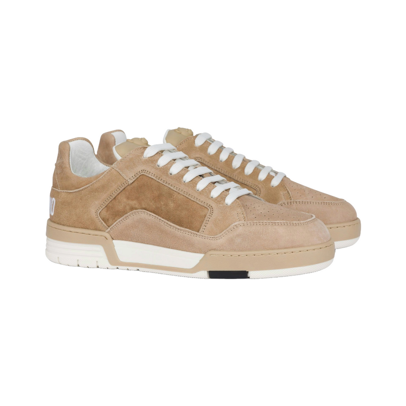 RUBBER TEDDY BEAR NAPPA LEATHER STREETBALL SNEAKERS BEIGE