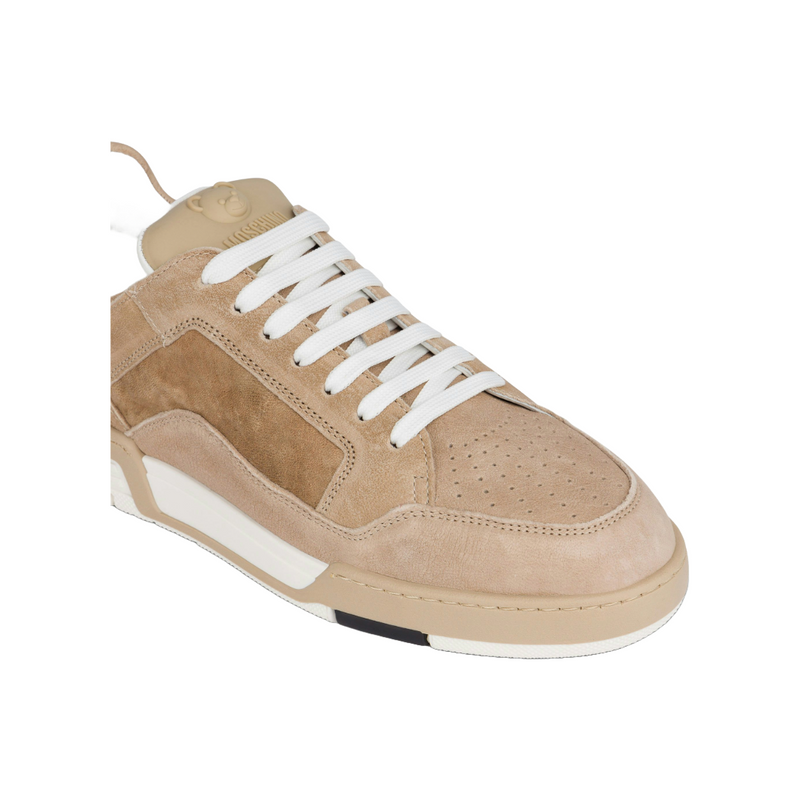 RUBBER TEDDY BEAR NAPPA LEATHER STREETBALL SNEAKERS BEIGE