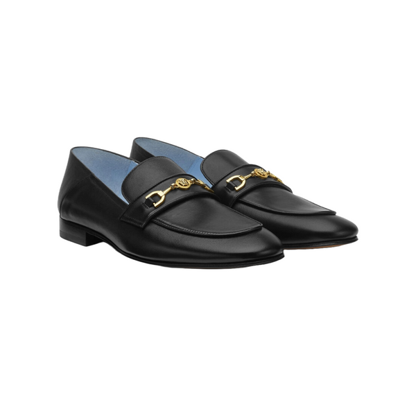 MEDUSA '95 LEATHER SLIPPERS BLACK+GOLD