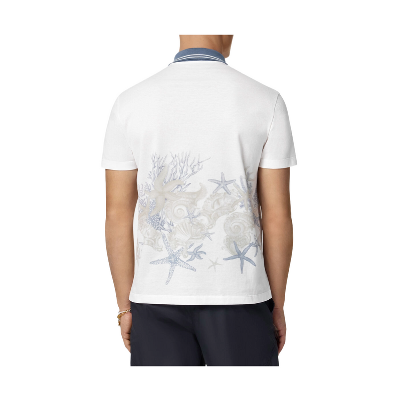 BAROCCO SEA GRAPHIC POLO SHIRT WHITE+PRINT