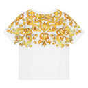 KIDS BABY JERSEY T-SHIRT WITH YELLOW  MAJOLICA PRINT AND DG LOGO