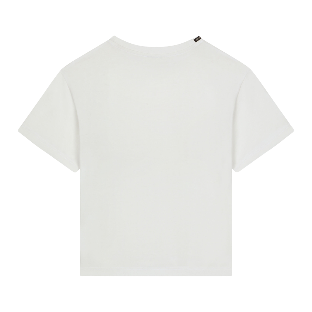 KIDS JERSEY T-SHIRT WITH DG PALERMO LOGO WHITE