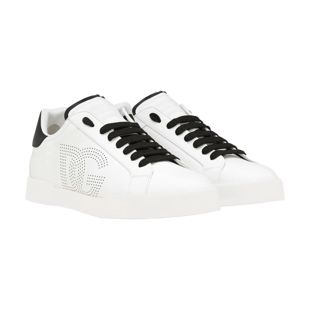 CALFSKIN PORTOFINO SNEAKERS WHITE/BLACK