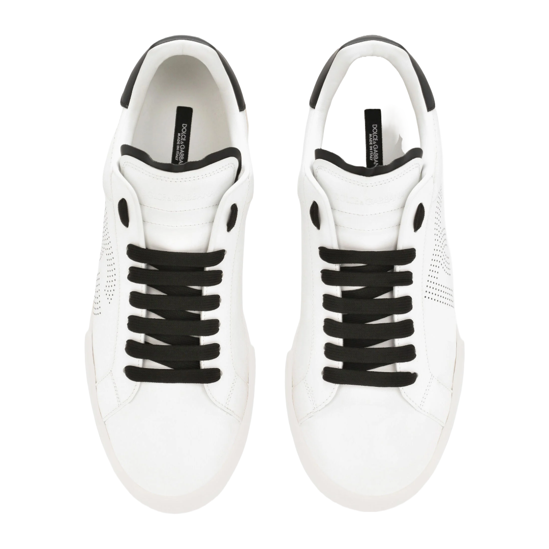 CALFSKIN PORTOFINO SNEAKERS WHITE/BLACK