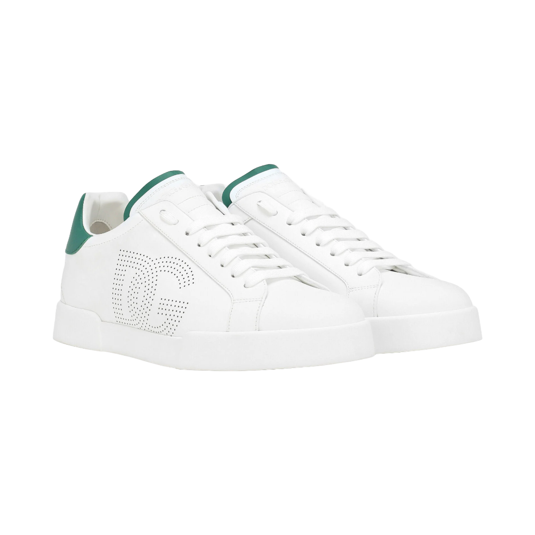 CALFSKIN PORTOFINO SNEAKERS BLANCO/SMERALDO