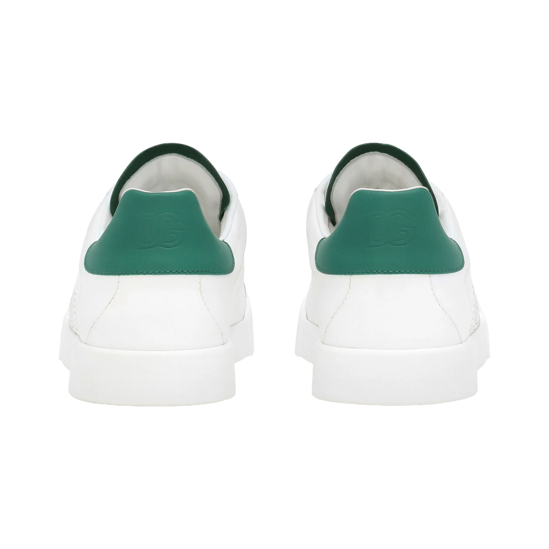 CALFSKIN PORTOFINO SNEAKERS BLANCO/SMERALDO