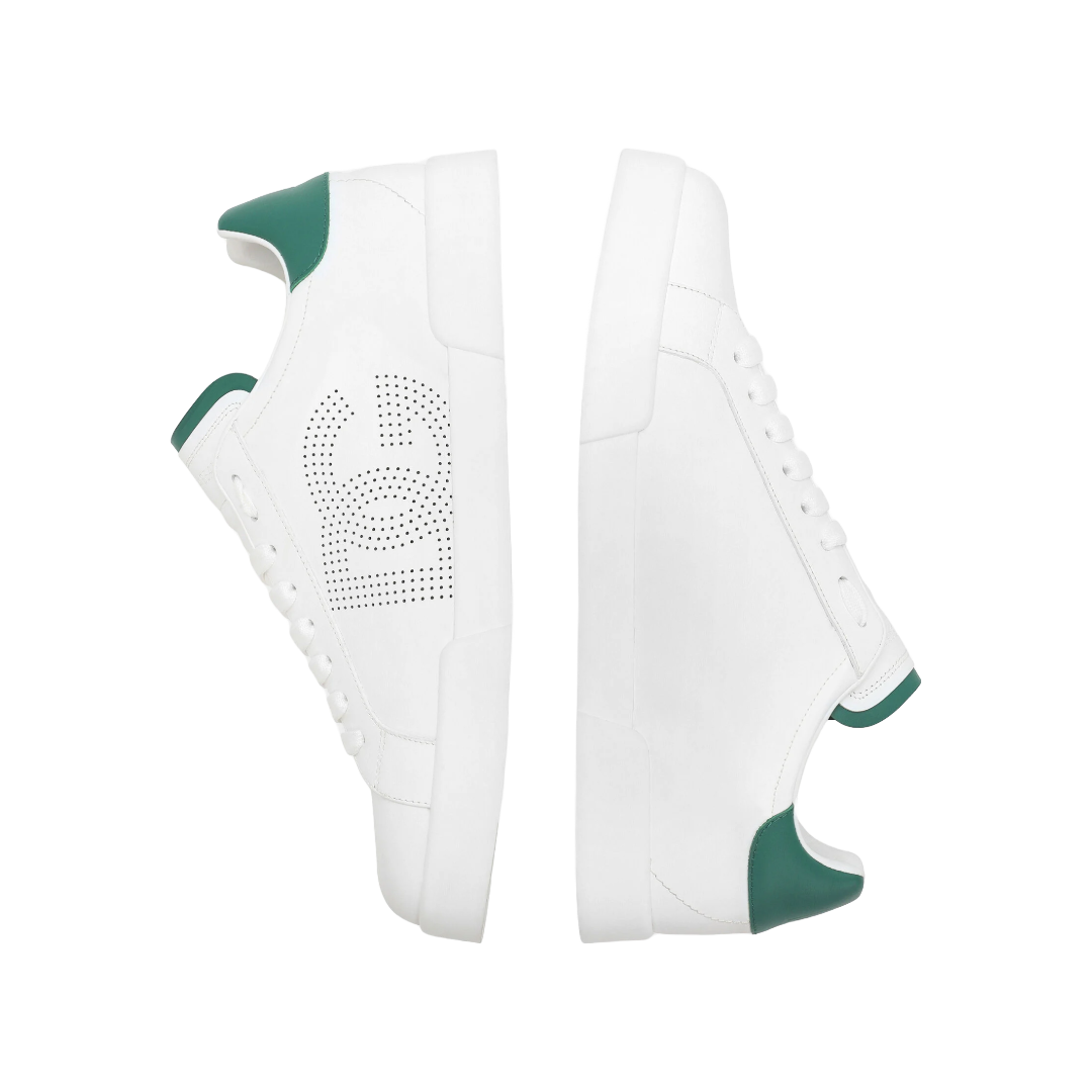 CALFSKIN PORTOFINO SNEAKERS BLANCO/SMERALDO