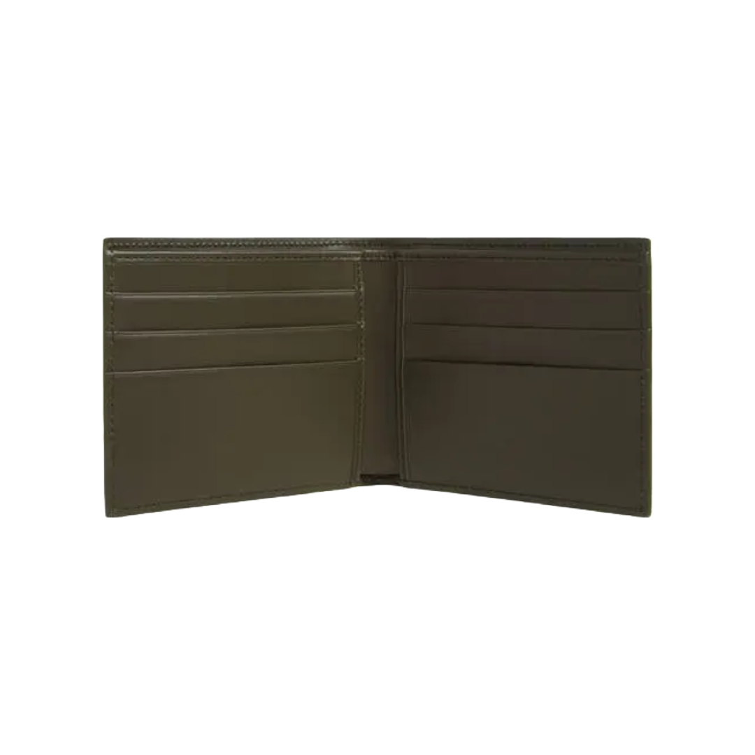 CALFSKIN BIFOLD WALLET WITH LOGO MED GREEN