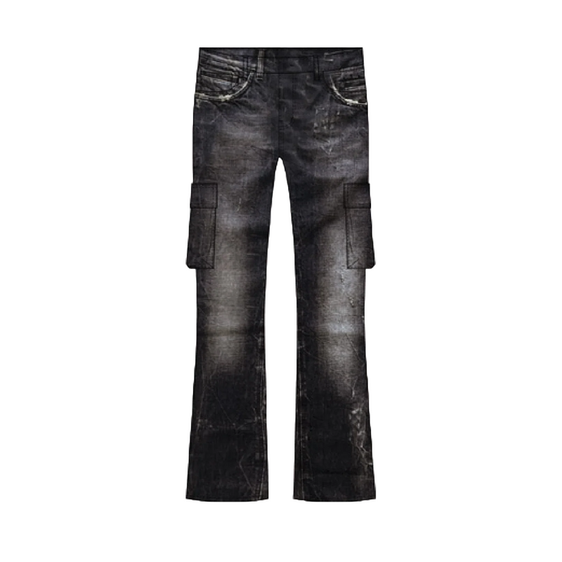 P004  CARGO FLARE TINTED WORN BLACK