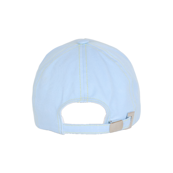 COTTON CAP WITH BALMAIN PARIS EMBROIDERY BLUE