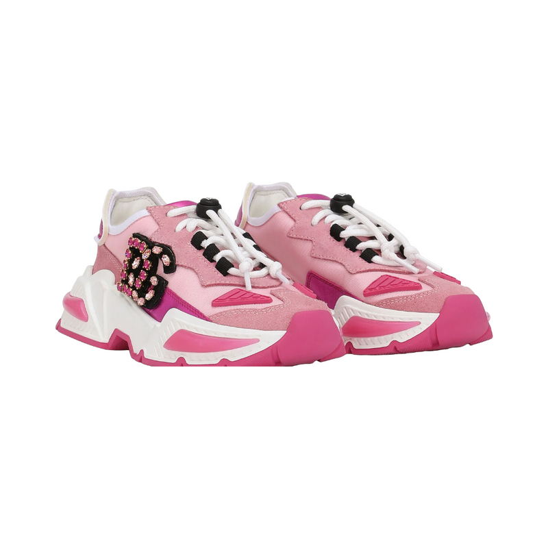 KIDS NYLON AIRMASTER SNEAKERS WITH DG LOGO ROSA/FUXIA