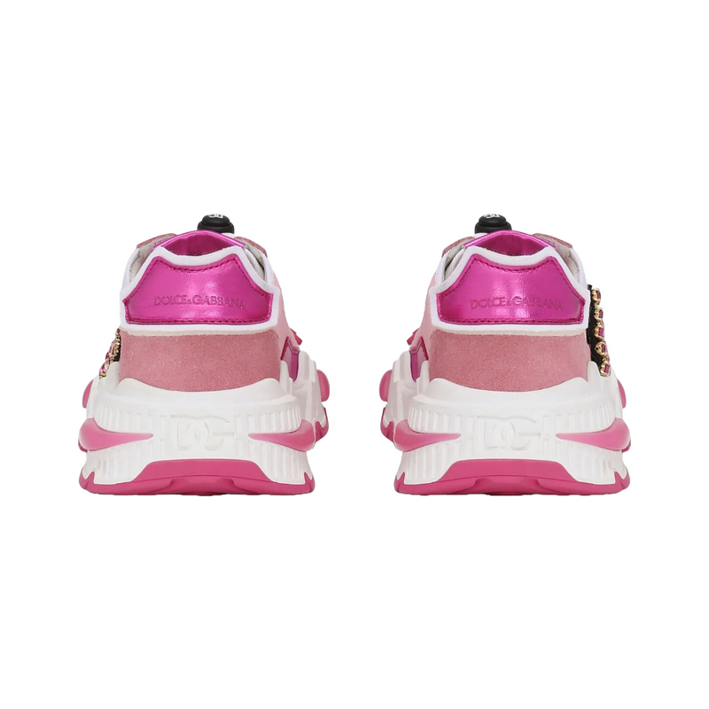 KIDS NYLON AIRMASTER SNEAKERS WITH DG LOGO ROSA/FUXIA