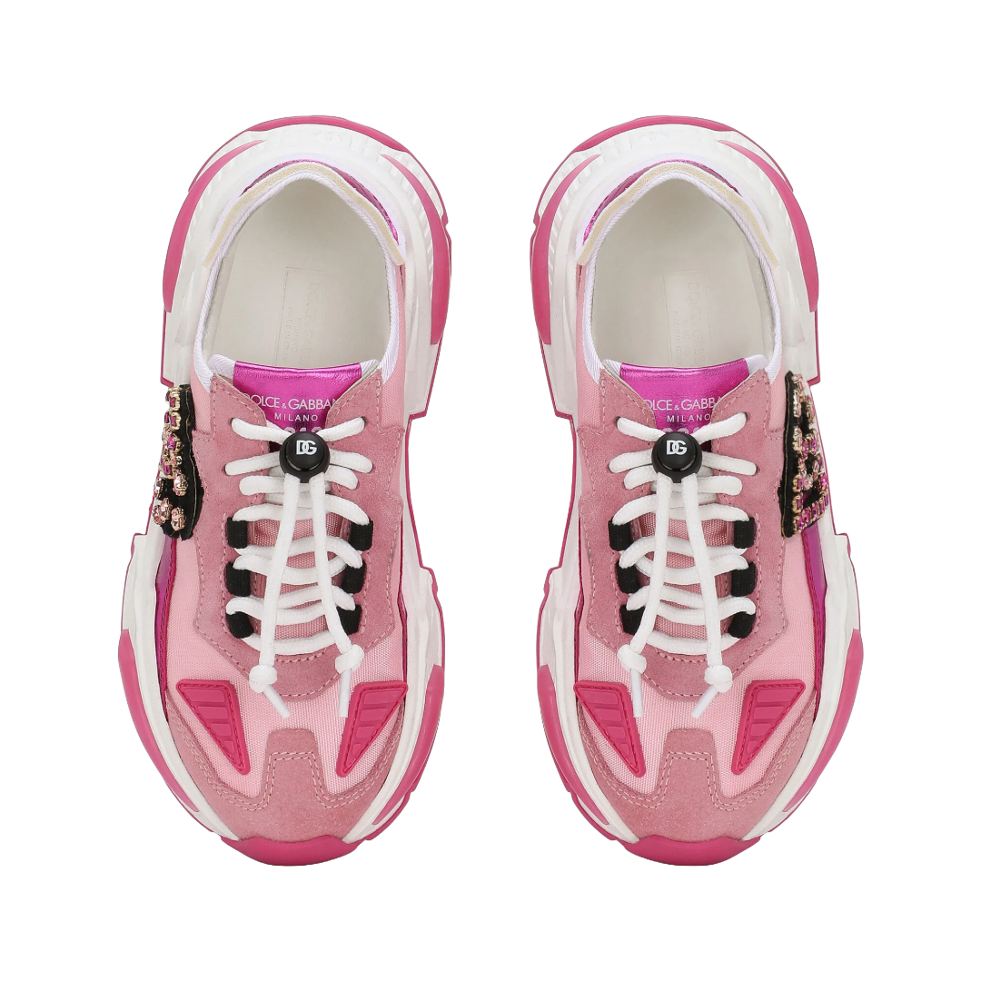 KIDS NYLON AIRMASTER SNEAKERS WITH DG LOGO ROSA/FUXIA